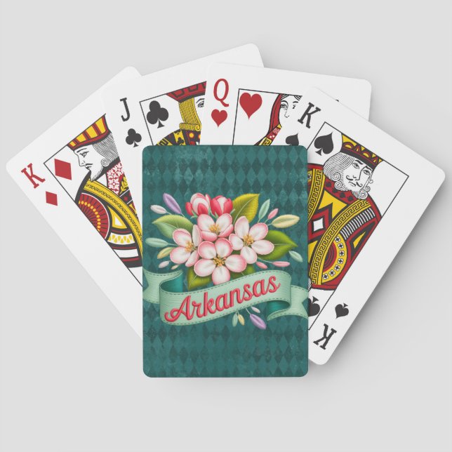Arkansas State Flowers Emblem Playing Cards (Back)