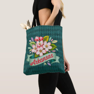 Arkansas State Flowers Emblem Tote Bag
