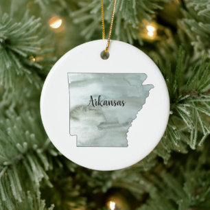 Arkansas State Illustration Ceramic Tree Decoration