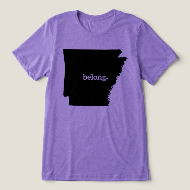 Arkansas State Map Belong Tri-Blend Shirt (Design Front)