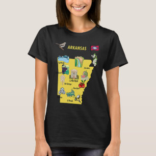 Arkansas state map major cities Tourist Destinatio T-Shirt