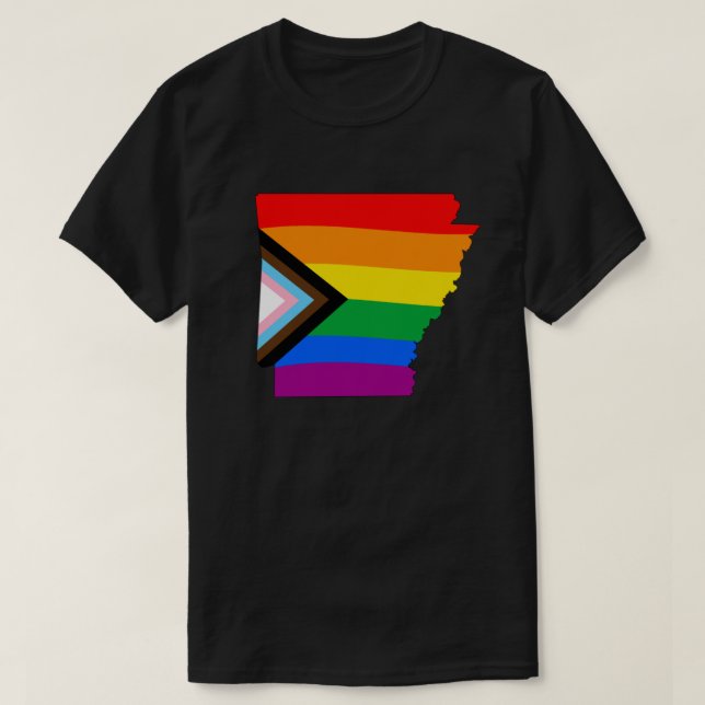 Arkansas State Pride LGBTQ Progress Pride T-Shirt (Design Front)