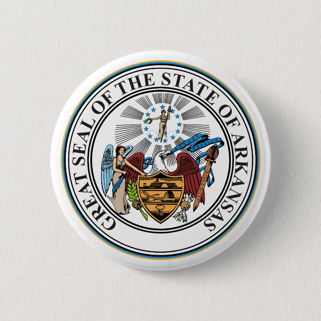 Arkansas State Seal Emblem 6 Cm Round Badge (Front)
