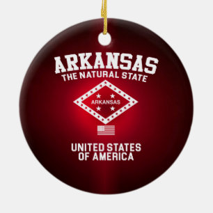 Arkansas The Natural State Ceramic Tree Decoration