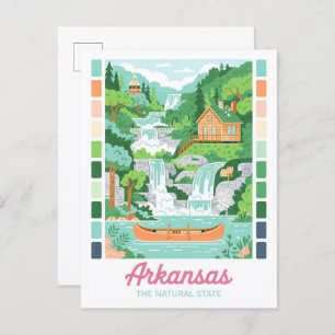 Arkansas the Natural State Summer Travel Postcard