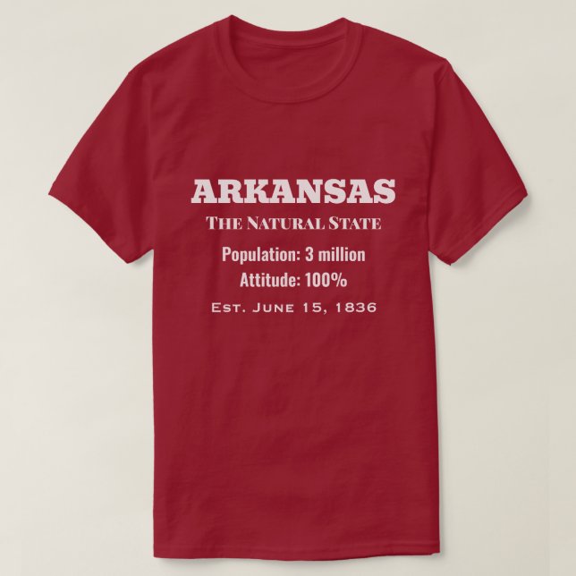 Arkansas: The Natural State T-Shirt (Design Front)