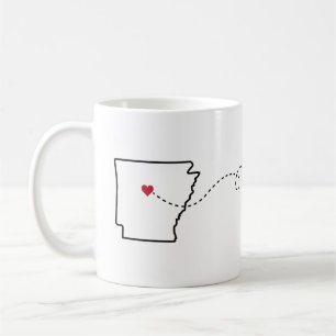 Arkansas to Texas - Heart2Heart Coffee Mug
