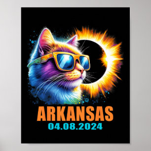 Arkansas Total Solar Eclipse 2024 Cat Solar Eclips Poster