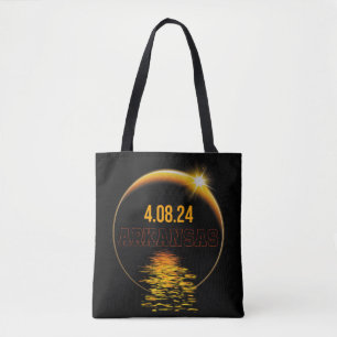 Arkansas Total Solar Eclipse April 8 2024 USA Map  Tote Bag