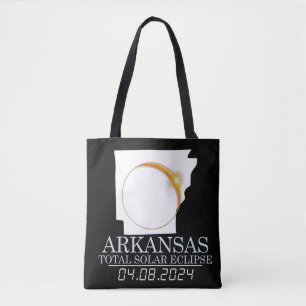 Arkansas Total Solar Eclipse April 8 2024 USA Map  Tote Bag