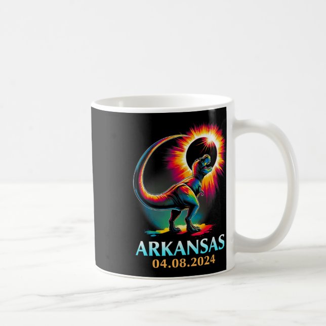 Arkansas Totality Total Solar Eclipse 2024 T Rex D Coffee Mug (Right)