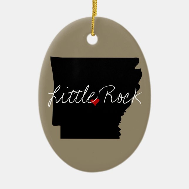 Arkansas Town Ceramic Tree Decoration (Front)