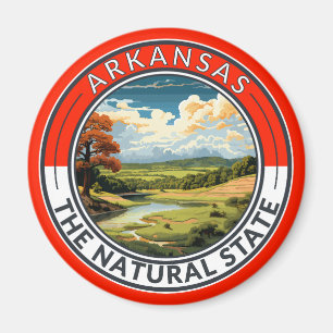 Arkansas Travel Art Badge Magnet