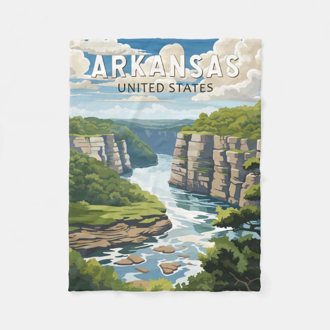 Arkansas Travel Art Vintage Fleece Blanket (Front)