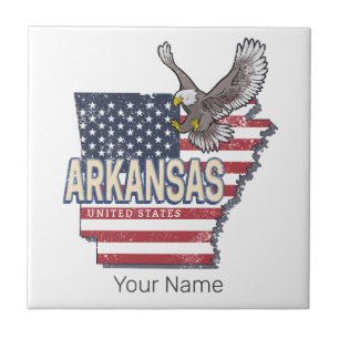 Arkansas United States Retro Map Vintage USA Tile