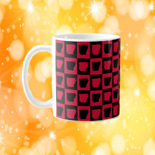 Arkansas US State Red and Black Pattern Coffee Mug
