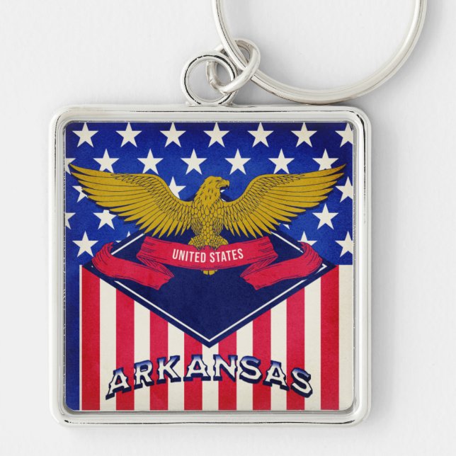 Arkansas USA Flag   Key Ring (Front)