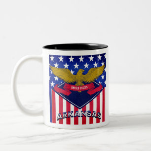 Arkansas USA Flag Two-Tone Coffee Mug