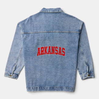 Arkansas Usa State Ar Retro Vintage Sports Men Wo Denim Jacket