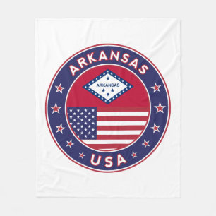 Arkansas, USA states Fleece Blanket