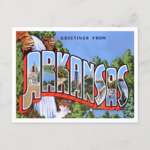 Arkansas Vintage Big Letters Postcard