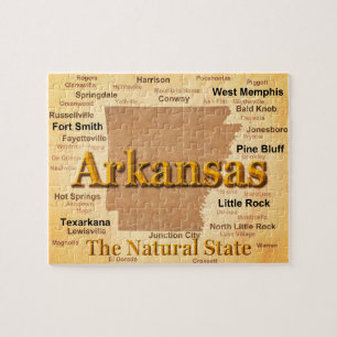 Arkansas Vintage Style Map Jigsaw Puzzle