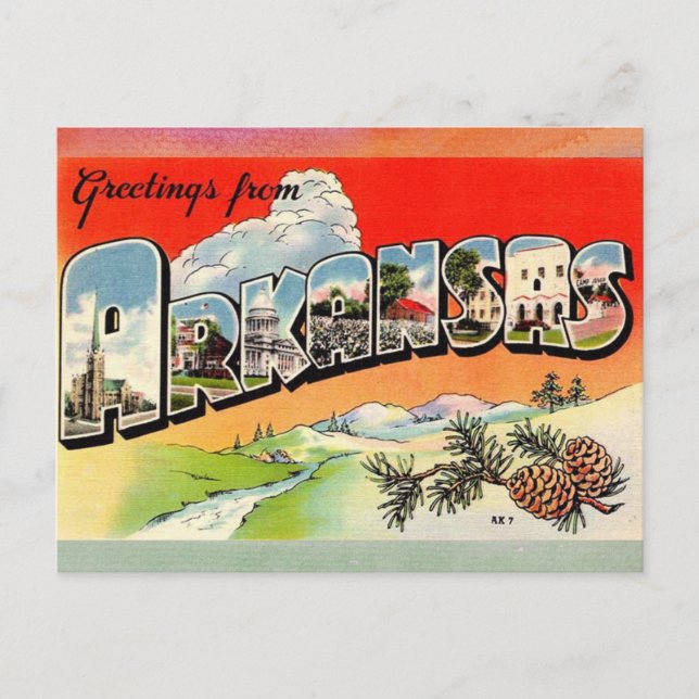 Arkansas Vintage Travel Postcard (Front)