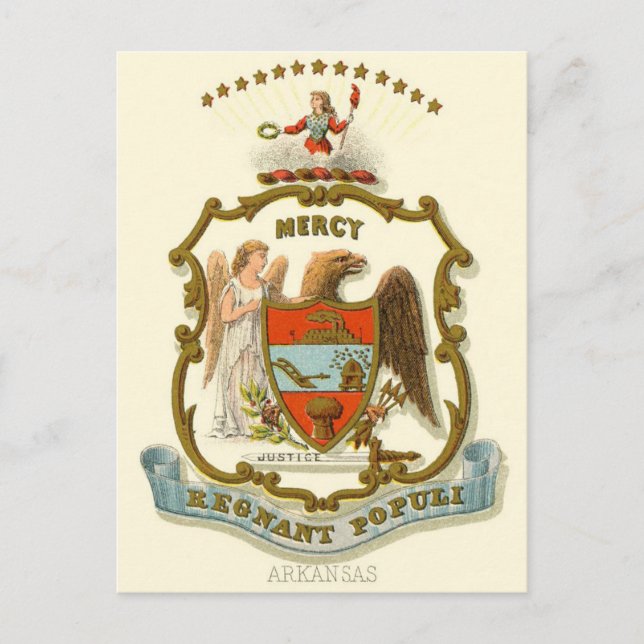 Arkansas   Vintage travel - State coat of arms Postcard (Front)