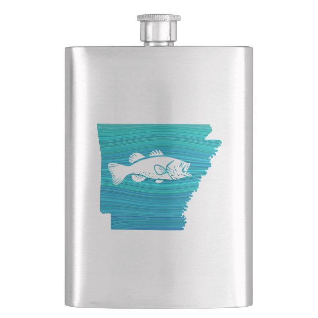 Arkansas Wave Fishing Hip Flask (Front)