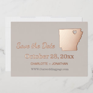 Arkansas Wedding Save The Date Rose Gold 