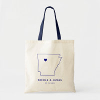 Arkansas Wedding Welcome Bag Tote, Destination Map