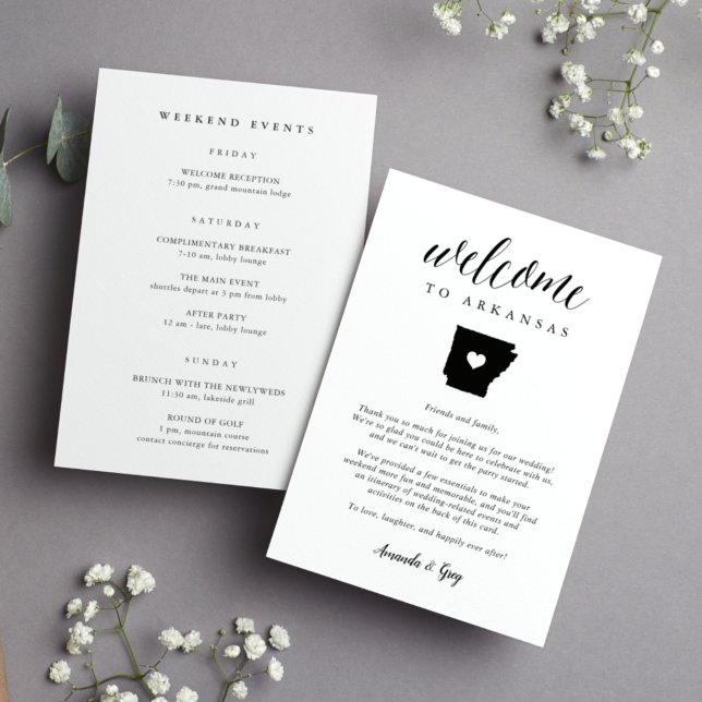 Arkansas Wedding Welcome Letter & Itinerary (Creator Uploaded)