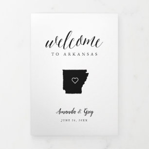 Arkansas Wedding Welcome Letter & Itinerary Tri-Fold Programme
