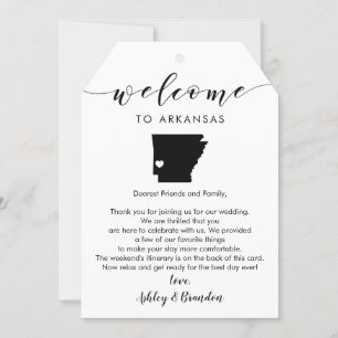 Arkansas Wedding Welcome Tag, Letter Itinerary