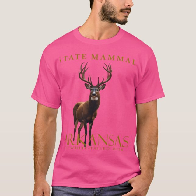 Arkansas White Tailed Deer Design T-Shirt (Front)