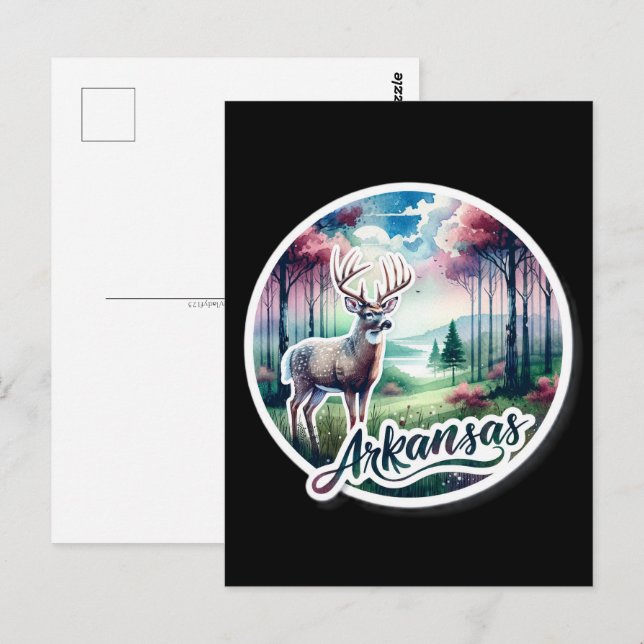 Arkansas, White-tailed deer, Postcrossing Postcard (Front/Back)