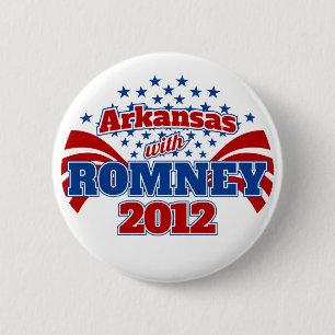 Arkansas with Romney 2012 6 Cm Round Badge