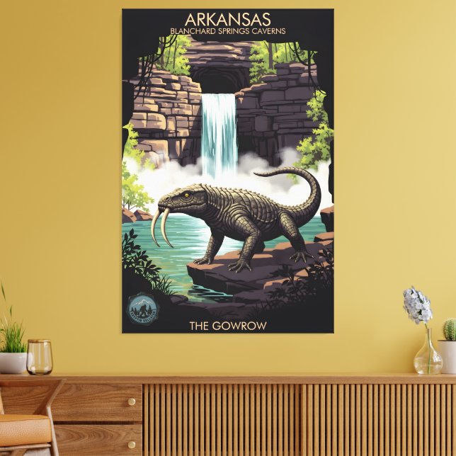 Arkansas WPA Style Canvas Print (Insitu(LivingRoom))
