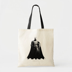 Arkham City   Batman Black and White Wide Pose Tote Bag