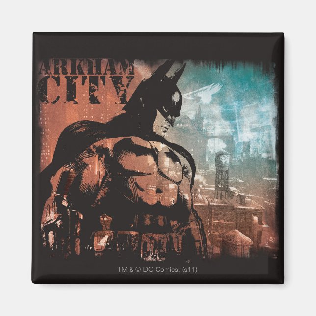 Arkham City Batman mixed media Magnet (Front)