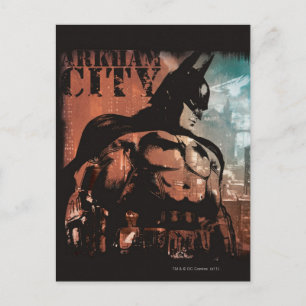 Arkham City Batman mixed media Postcard