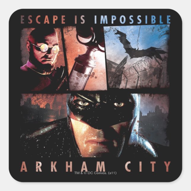 Arkham City Escape is Impossible Square Sticker (Front)