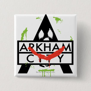 Arkham City Icon w/ Joker marks 2 15 Cm Square Badge
