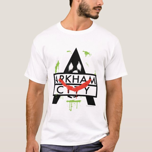 Arkham City Icon w/ Joker marks 2 T-Shirt (Front)