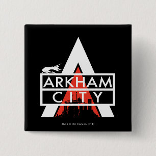 Arkham City Logo White 15 Cm Square Badge