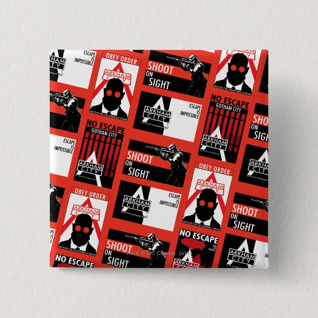 Arkham City Propaganda Pattern 15 Cm Square Badge (Front)