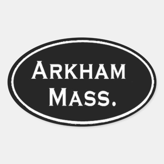 Arkham Mass. Oval Sticker (Front)