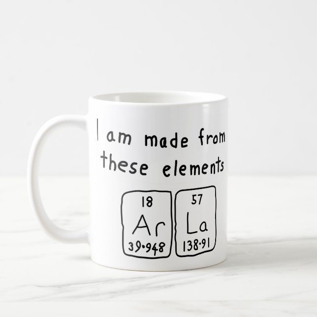 Arla periodic table name mug (Left)
