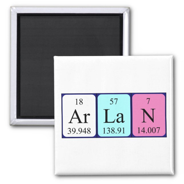 Arlan periodic table name magnet (Front)