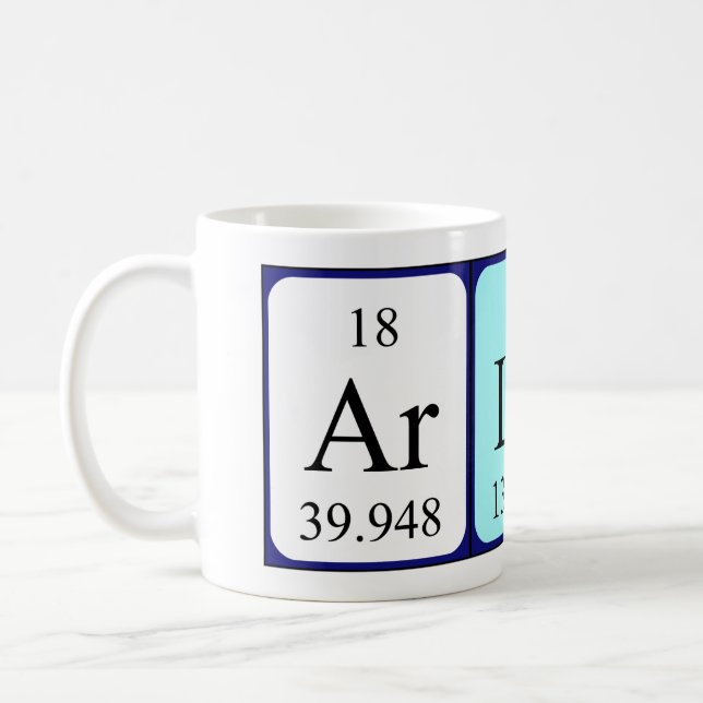 Arlan periodic table name mug (Left)
